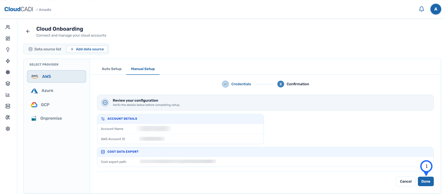 Confirmation page
