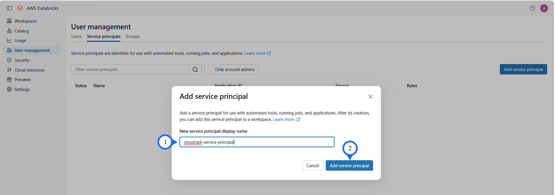 New service principal