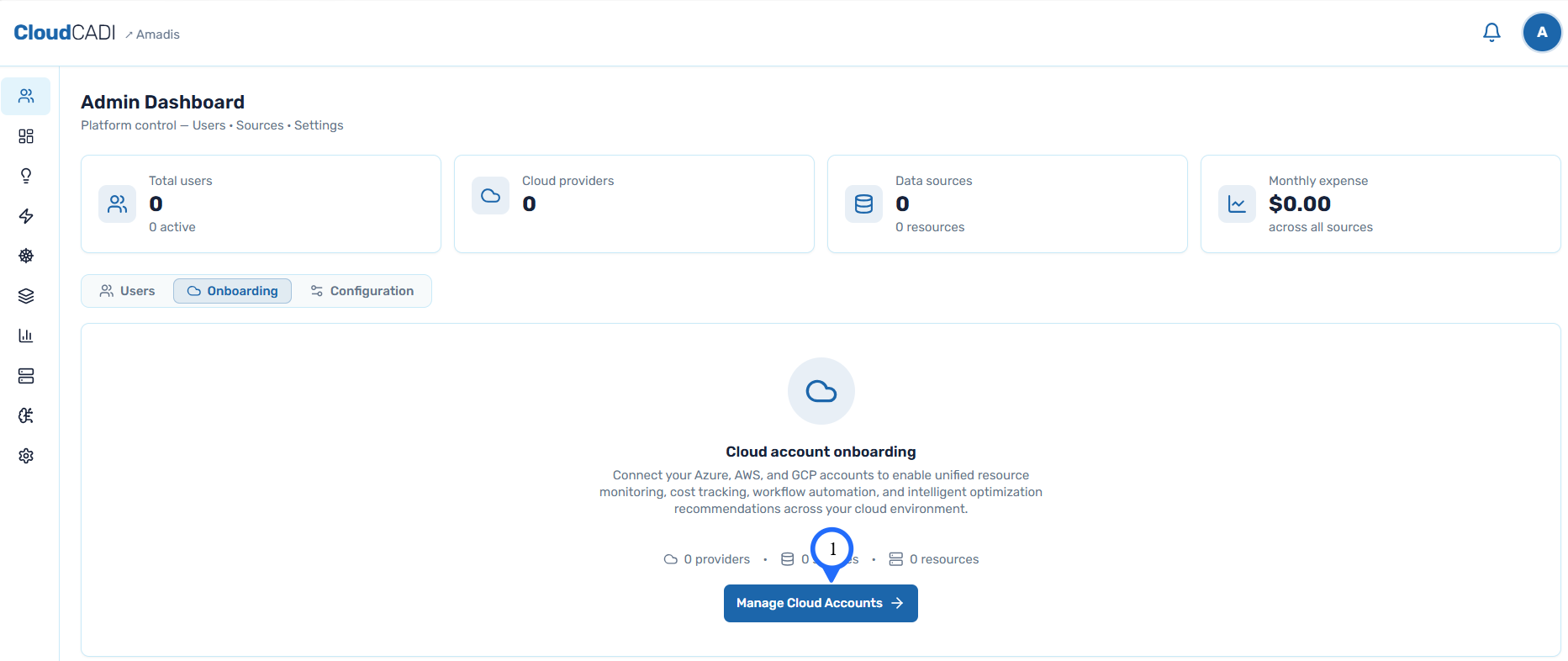 Cloud account onboarding