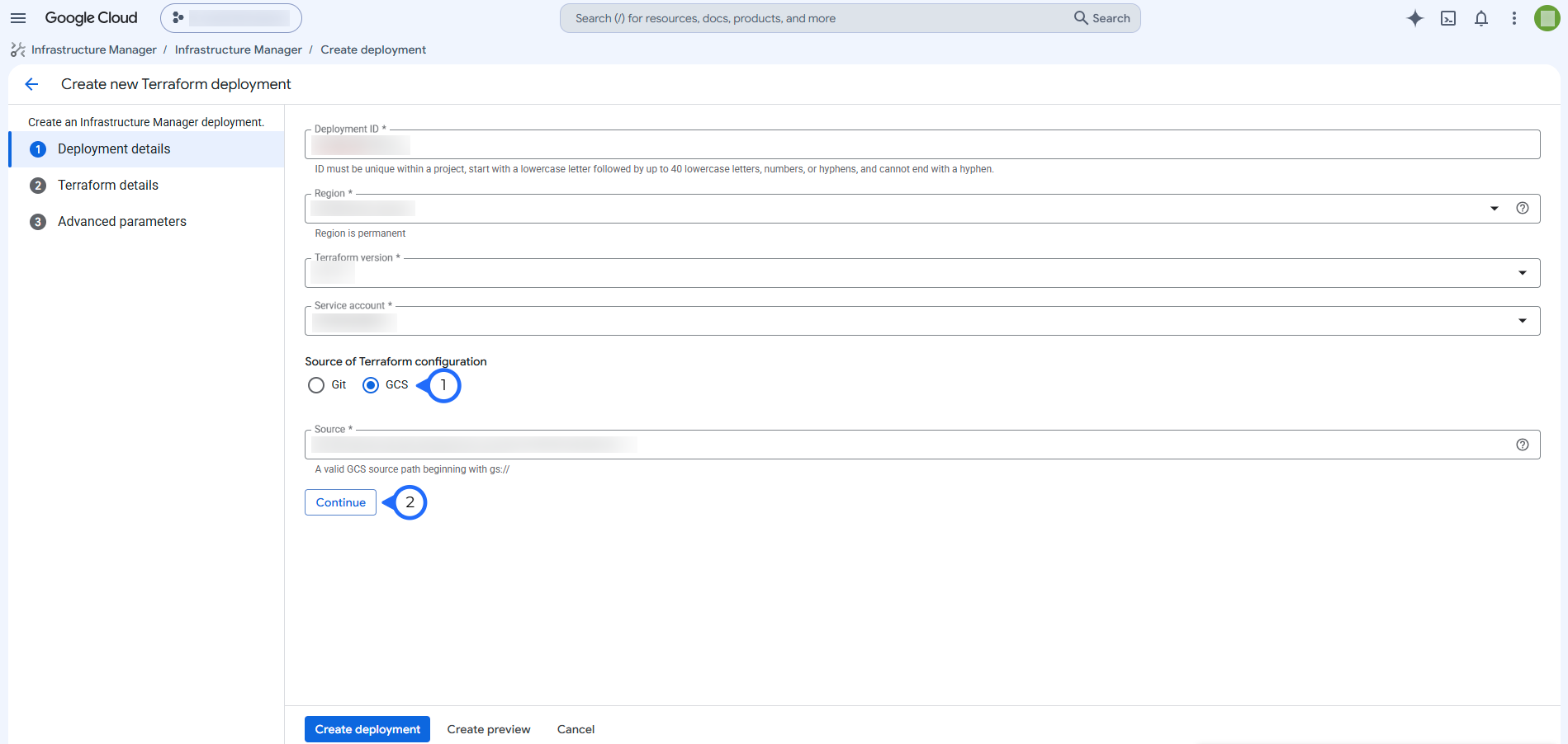 Configure deployment details