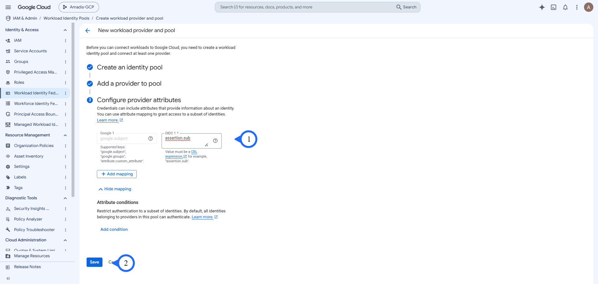 Configure attribute mapping and save