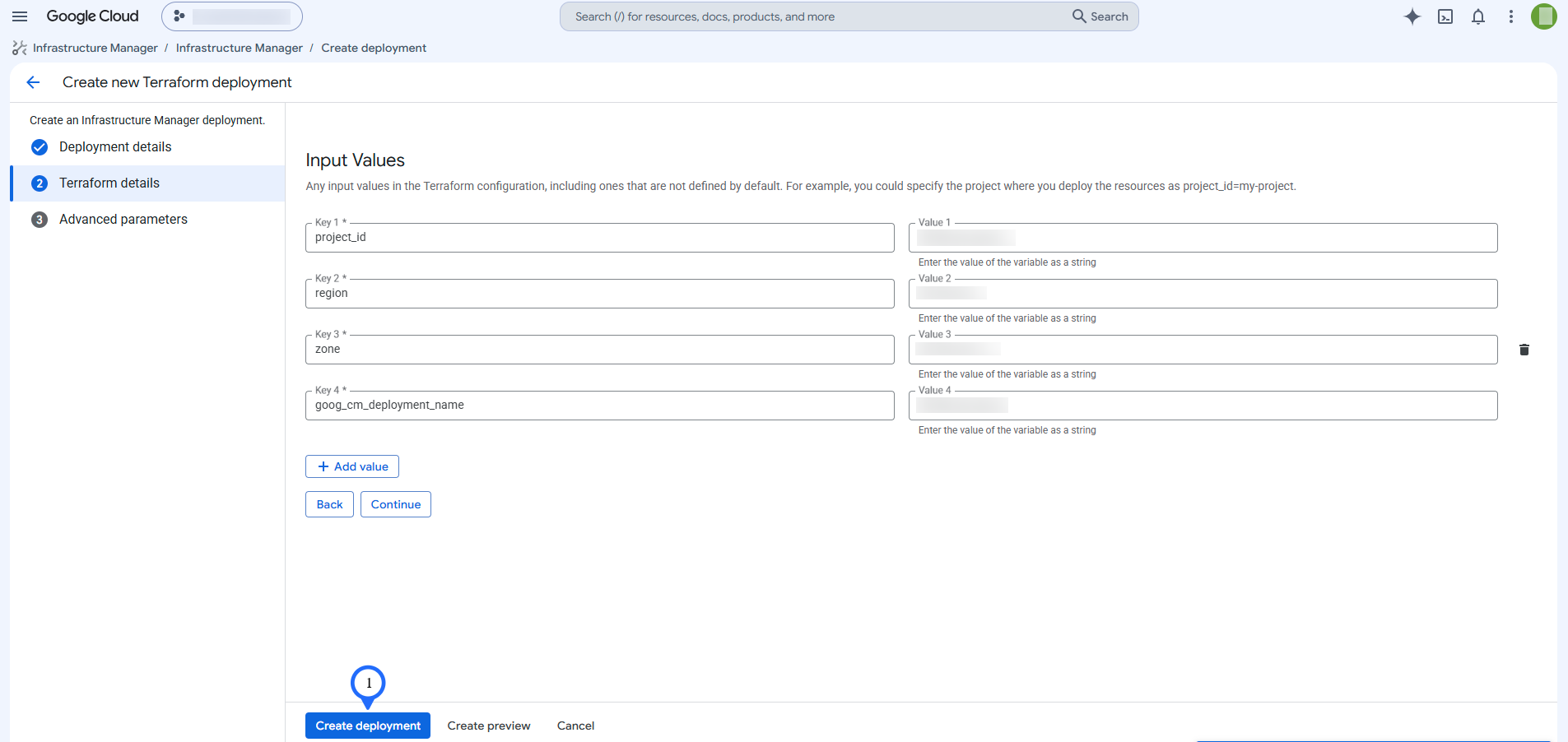 Create deployment
