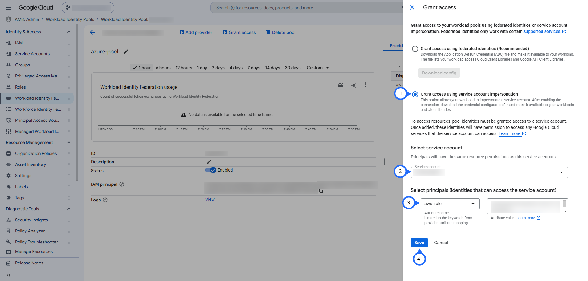Grant access via service account impersonation