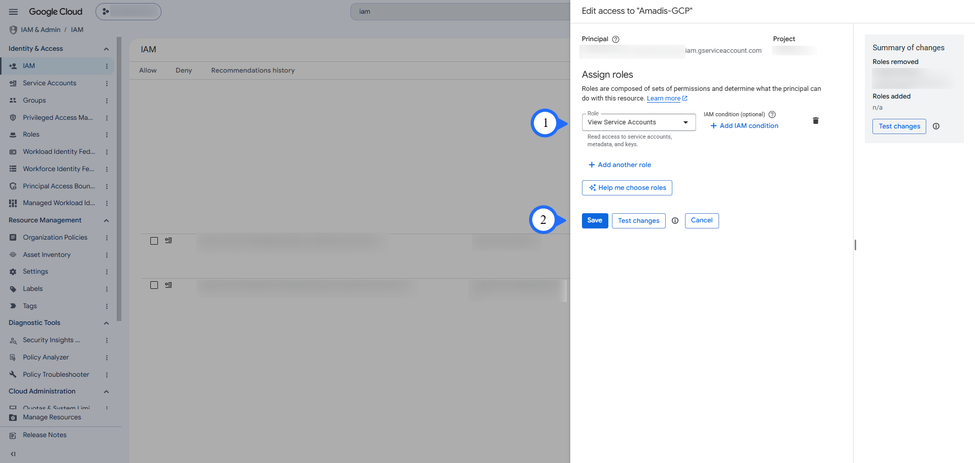 Assign the View Service Accounts role