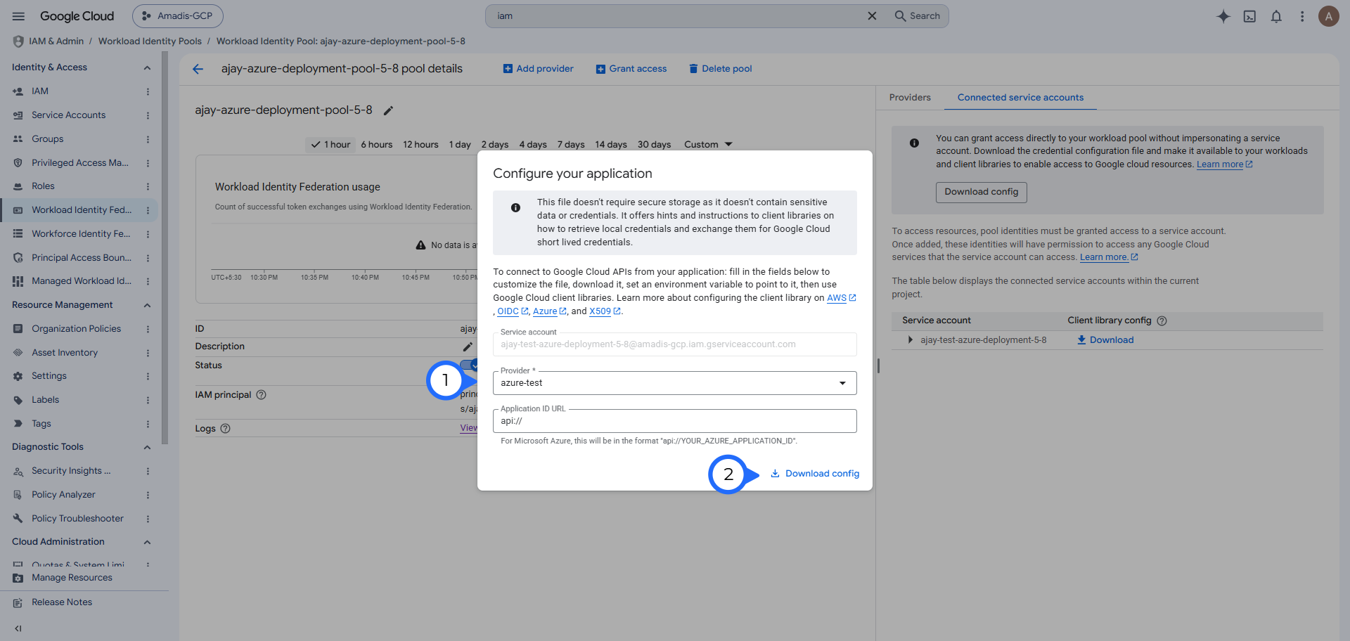 Select the provider and download the config file