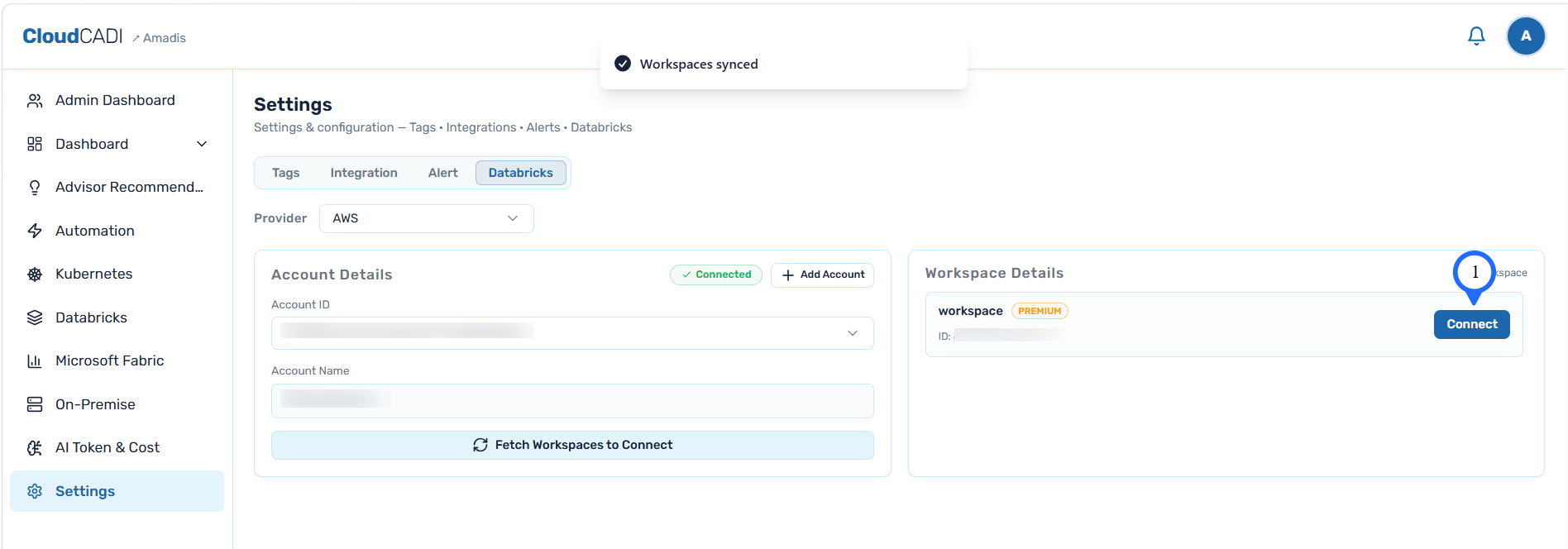 Connect workspace