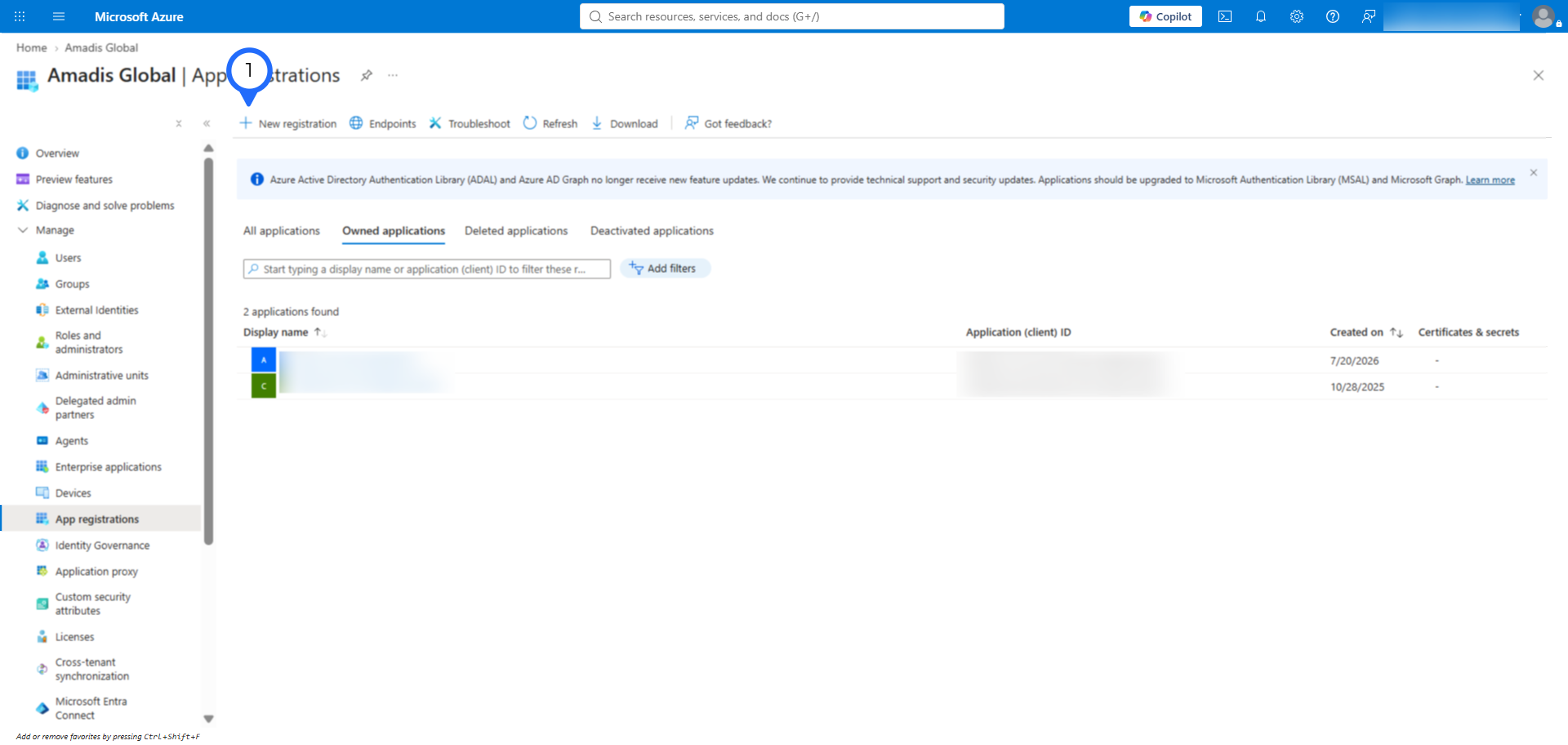 Open App registrations