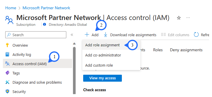 Open Add role assignment