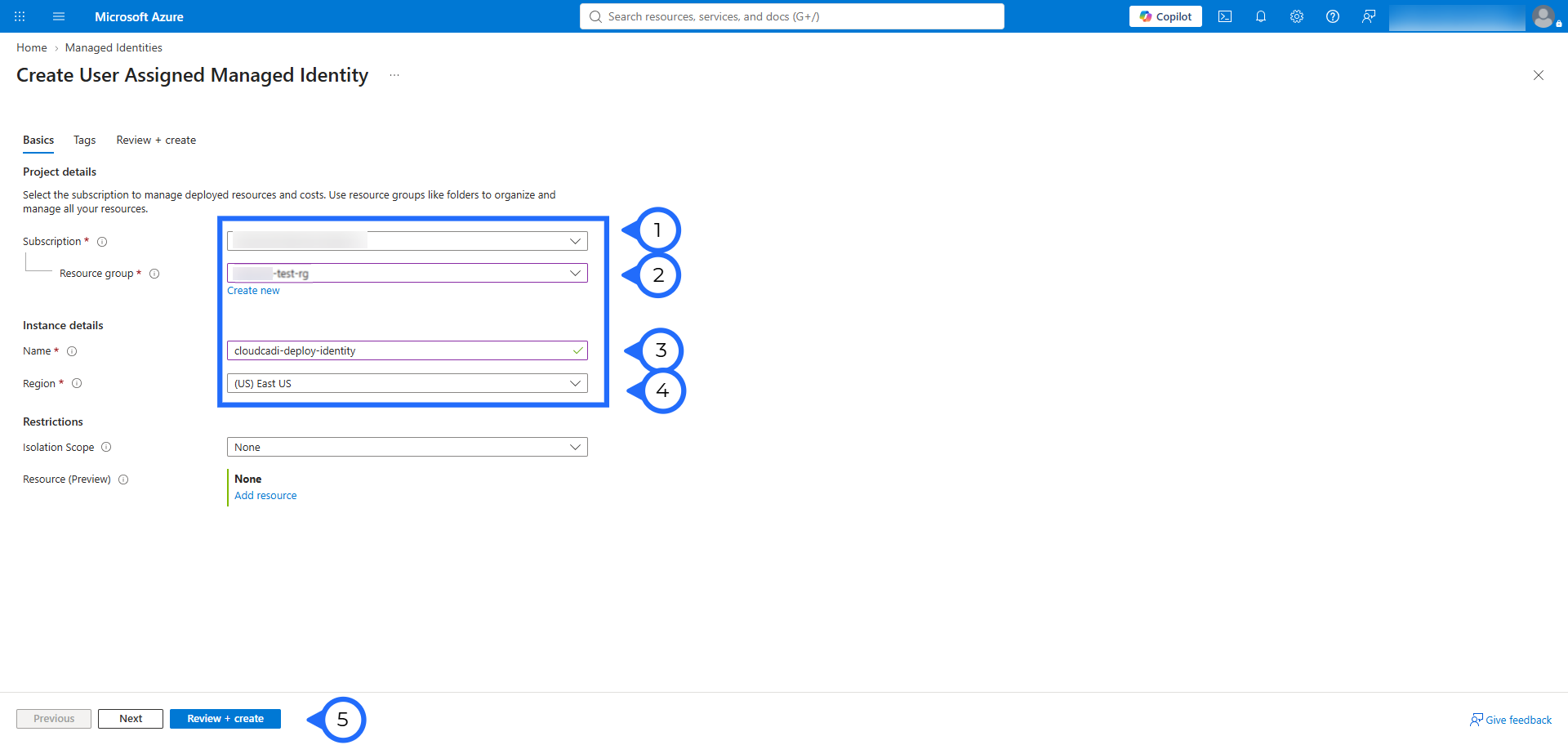 Create User-Assigned Managed Identity
