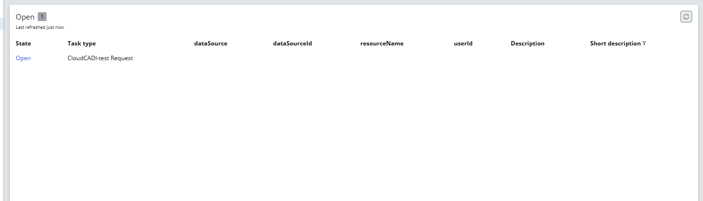 CloudCADI ServiceNow table columns